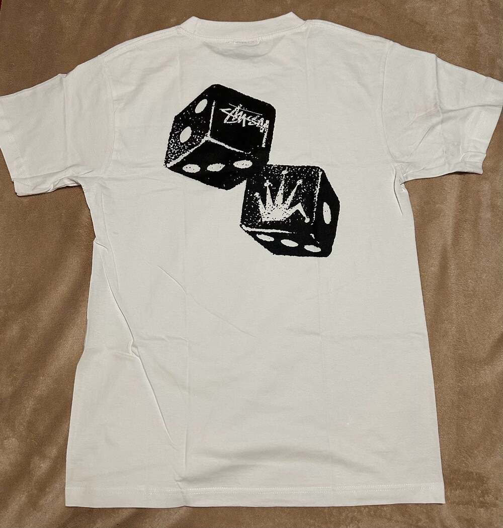 Stussy Shakers Logo Dice Graphic T-Shirt White Size Medium - Picture 4 of 5